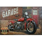 3D metalo paveikslas Raudonas motociklas, 80x120