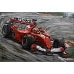 3D metalo paveikslas Raudona F1, 80x120