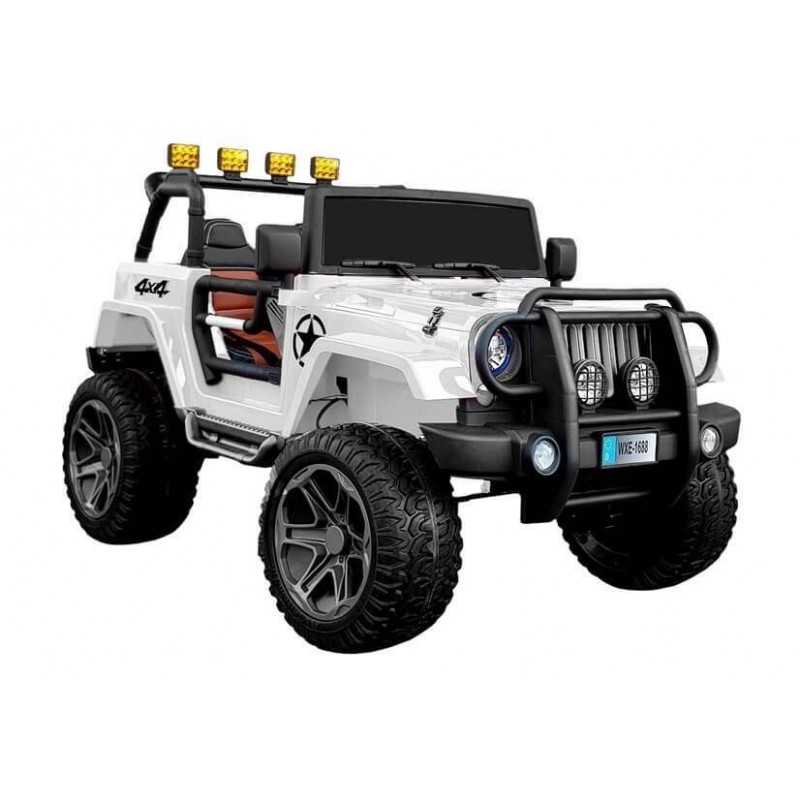 Elektromobilis JEEP WXE-1688, dvivietis, 4x4, 12V, baltas