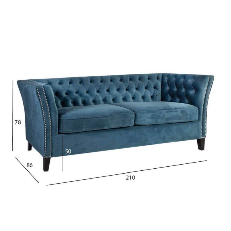 Sofa MAYERS trivietė mėlyna