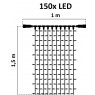 LED girlianda užuolaida 150 diodų 1 m H 1,5 m šiltai balta