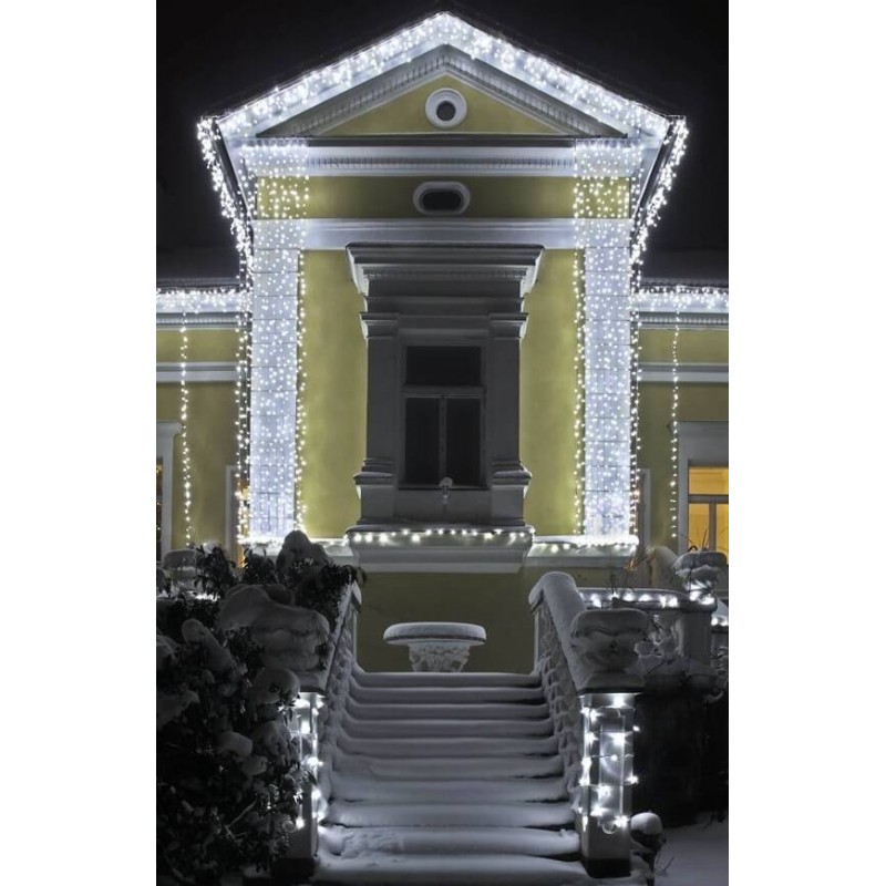 LED girlianda 5m, 60 diodų, šaltai balta, FLASH, IP67