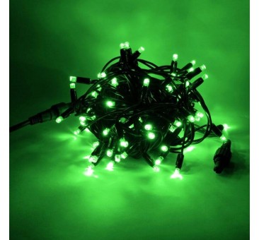 LED girlianda 5m, 50 diodų, žalia, IP44