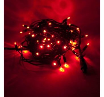 LED girlianda 5m, 50 diodų, raudona, IP44