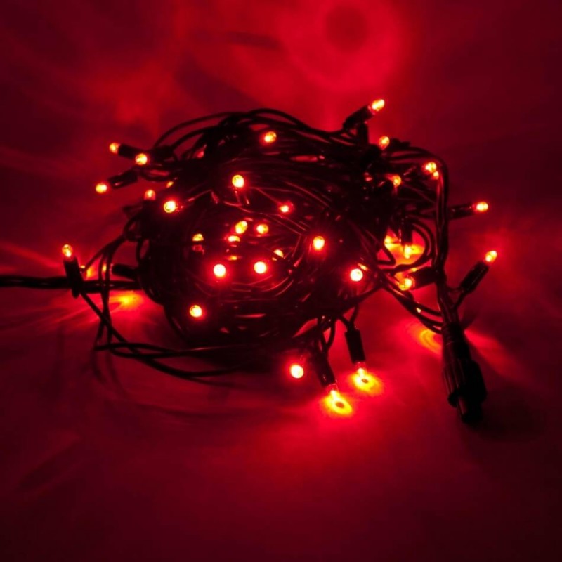 LED girlianda 5m, 50 diodų, raudona, IP44