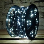 LED girlianda 100 m 1000 diodų šaltai balta, FLASH IP67
