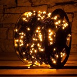 LED girlianda 100 m 2000 diodų, šiltai balta, IP67
