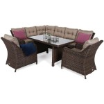 Lauko baldų komplektas KALIFORNIA DINING BROWN MAT/BROWN MELANGE (kairinis)