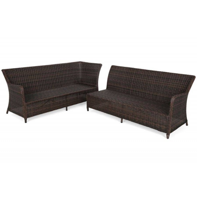 Lauko baldų komplektas KALIFORNIA DINING BROWN MAT/BROWN MELANGE (kairinis)