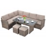 Lauko baldų komplektas SALO + pufai brown