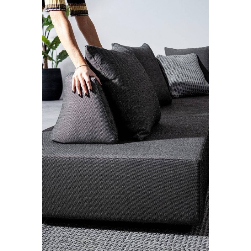 Kampinės sofos komplektas PIPER CHARCOAL, 4 dalių su pagalvėmis