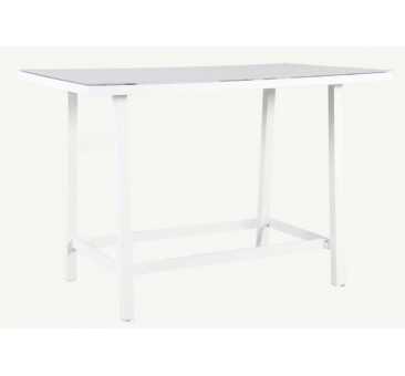 Lauko valgomojo stalas RIMINI baltas 154,5x90x95cm