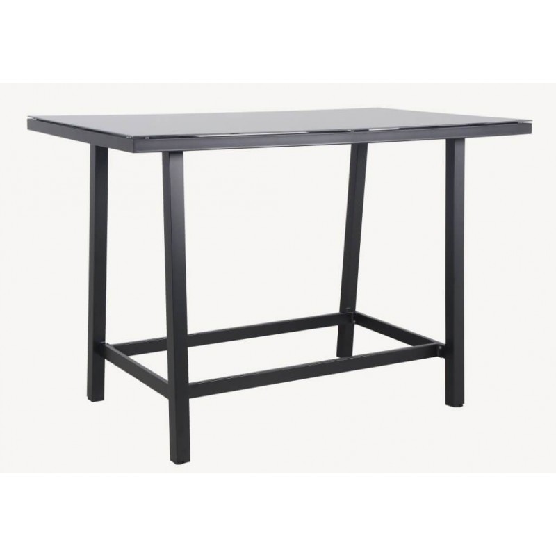 Lauko valgomojo stalas RIMINI juodas 154,5x90x95cm