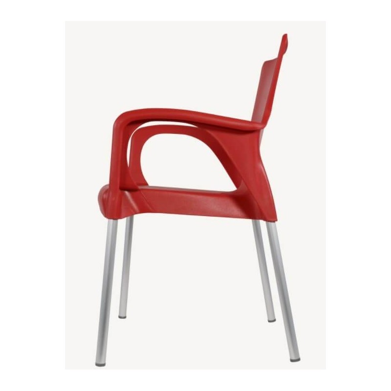 Plastikinė lauko kėdė BELLA raudona