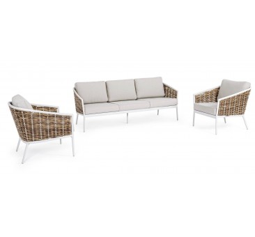 Lauko baldų komplektas MARIBELA WHITE, 3 dalių