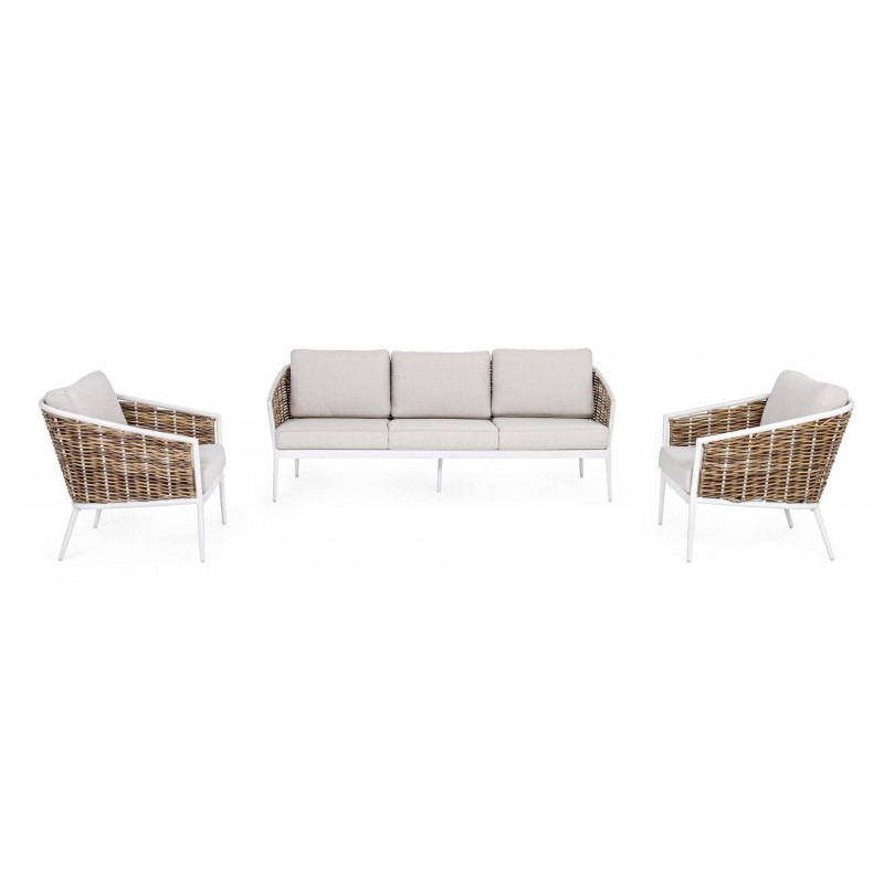 Lauko baldų komplektas MARIBELA WHITE, 3 dalių
