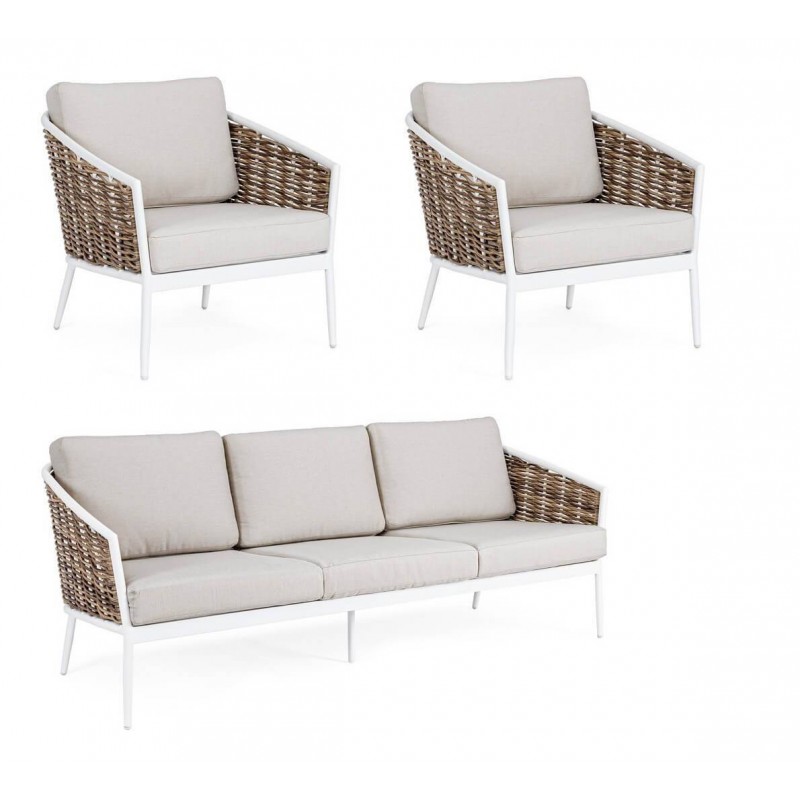 Lauko baldų komplektas MARIBELA WHITE, 3 dalių
