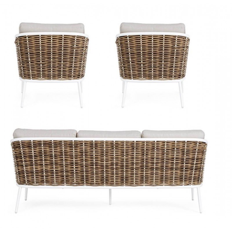 Lauko baldų komplektas MARIBELA WHITE, 3 dalių