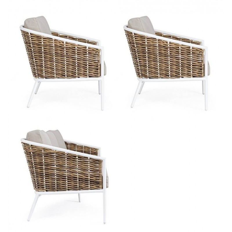 Lauko baldų komplektas MARIBELA WHITE, 3 dalių