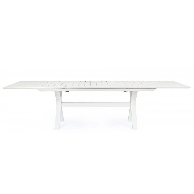 Išskleidžiamas aliuminio stalas KENYON WHITE, 200-300X110 cm, baltas