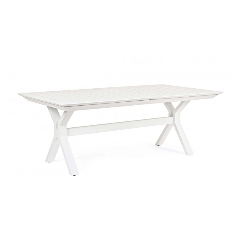 Išskleidžiamas aliuminio stalas KENYON WHITE, 200-300X110 cm, baltas