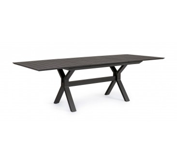 Išskleidžiamas stalas KENYON CHARC, 180-240X100 cm, juodas