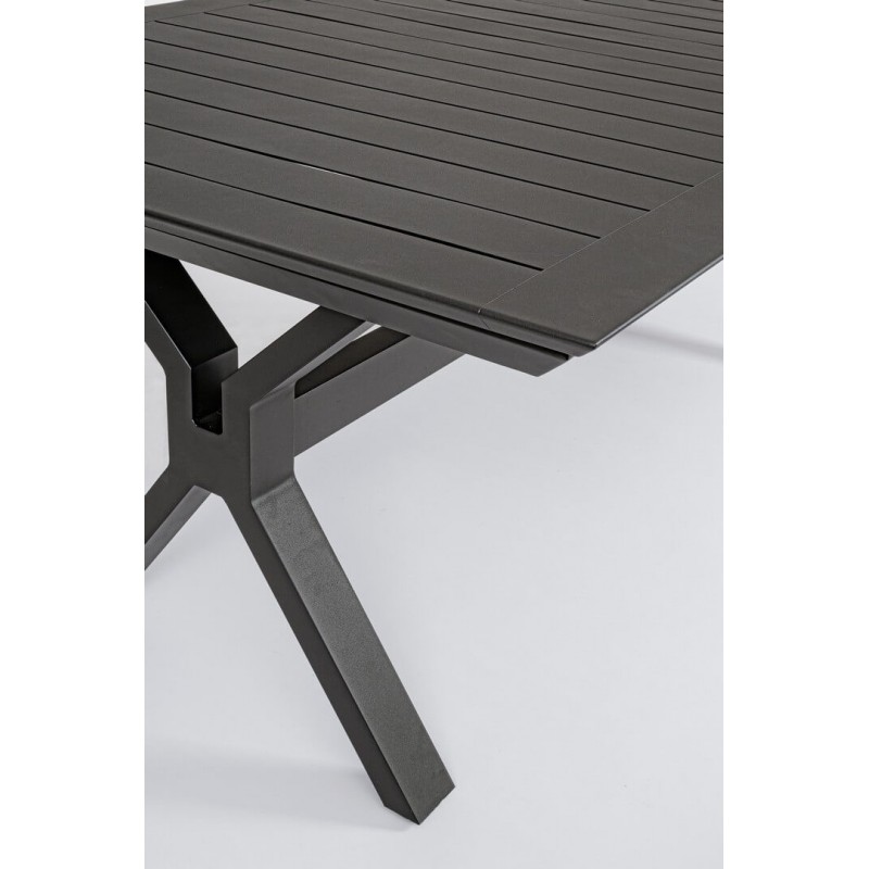 Išskleidžiamas aliuminio stalas KENYON CHARCOAL, 200-300X110 cm, juodas