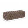 Pufas EVAN TAUPE L, 123X43X45 cm