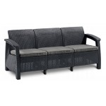Trivietė lauko sofa CORFU LOVE SEAT GRAPHITE