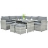 Lauko baldų komplektas SALO + pufai stone grey