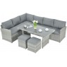 Lauko baldų komplektas SALO + pufai stone grey