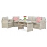 Lauko baldų komplektas BORNEO Beige + pufai