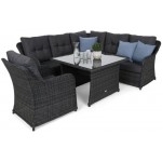 Kampas BERGAMI DINING + fotelis GREY/ GREY MELANGE