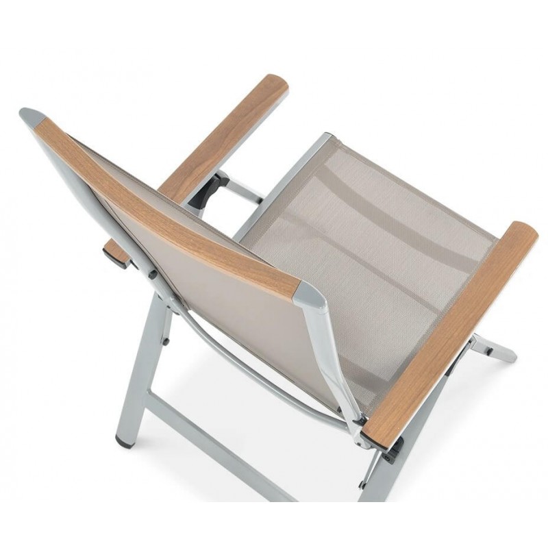 Lauko valgomojo baldai BRISBANE TAUPE 8/250 su prailginamu stalu