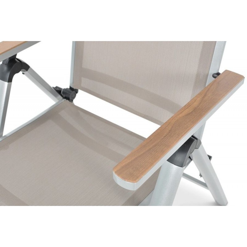Lauko valgomojo baldai BRISBANE TAUPE 8/250 su prailginamu stalu