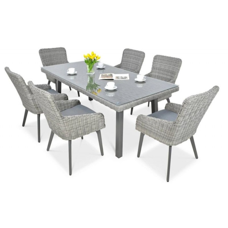 Lauko baldų komplektas MILENA DINING STONE GREY