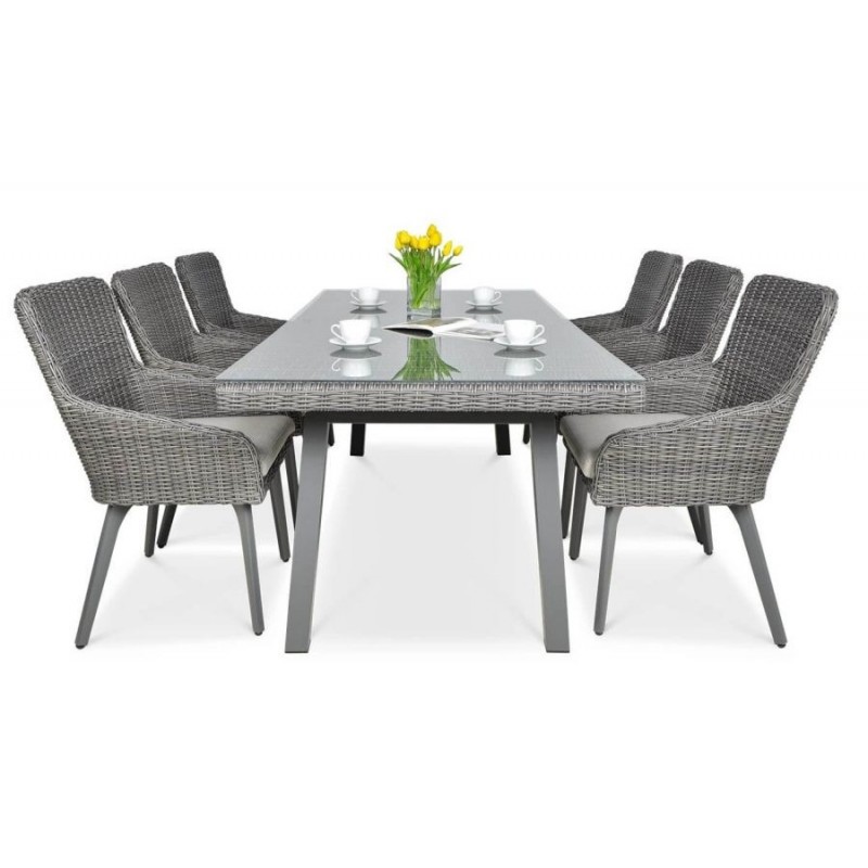 Lauko baldų komplektas MILENA DINING DARK GREY