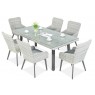 Lauko baldų komplektas MILENA DINING WHITE GREY