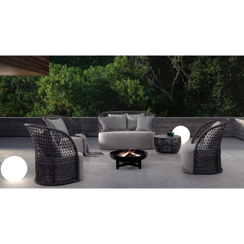 Lauko lova KAJEN CHARCOAL su pagalvėmis