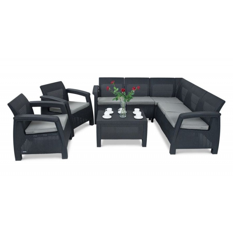 Lauko baldai CORFU RELAX DUO SET GRAPHITE