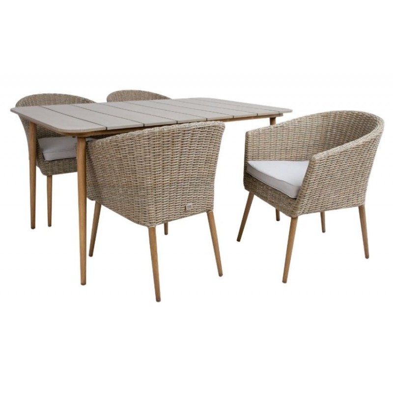 Lauko baldų komplektas NORWAY stalas su 4 kėdėmis
