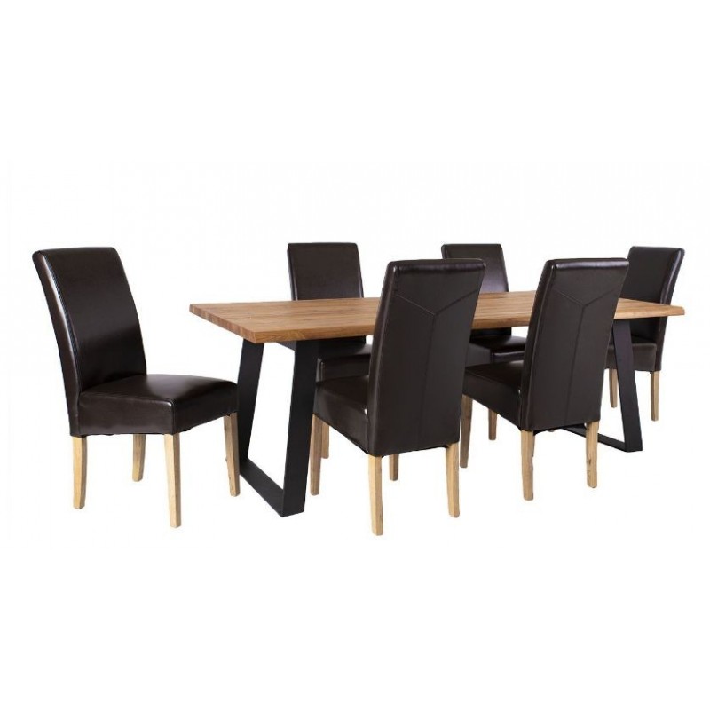 Valgomojo komplektas ROTTERDAM stalas su 6 kėdėmis