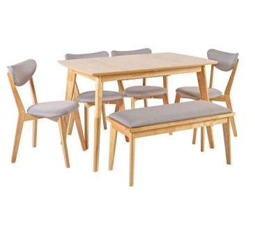 Valgomojo komplektas JONNA stalas su 4 kėdėmis