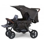 Trivietis vežimėlis CHILDHOME TRIPLET STROLLER ANTHRACITE