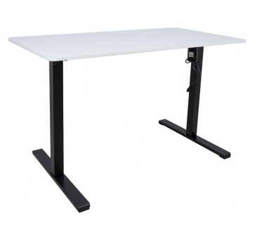 Reguliuojamas rašomasis stalas ERGO OPTIMAL 140 x 70 cm baltas/ juodas