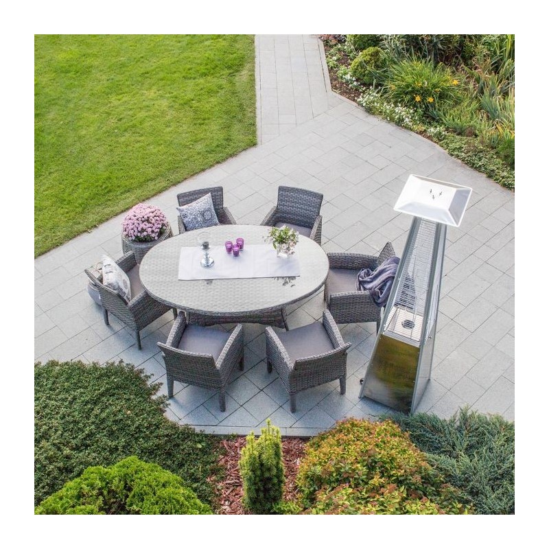 Stalas GENEVA 180x120xH77cm, pilkas