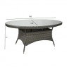 Stalas GENEVA 180x120xH77cm, pilkas