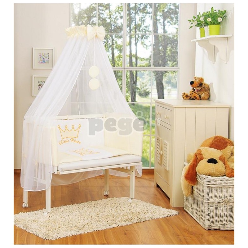 Mini vaikiška lovytė su patalyne ir baldakimu