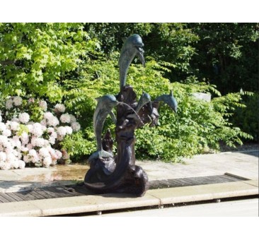 Sodo skulptūra Delfinai 158x100x78 cm, fontanas
