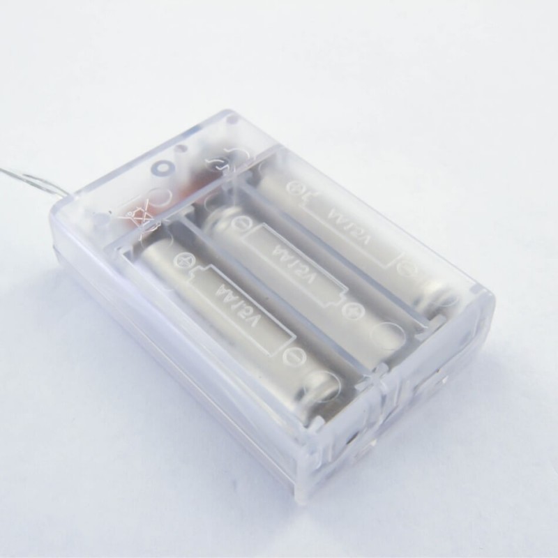 LED girlianda su baterijomis 2.1m, šaltai baltos spalvos